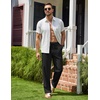 COOFANDY Men Cotton Linen Pants Casual Drawstring Summer Beach Dress Pant | Elastic Waist Drawstring, Lightweight, Soft, Breathable, Straight Leg, Buttoned Back Pockets, Summer Beach Vocation Trousers(Black)