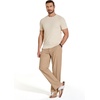 COOFANDY Men Cotton Linen Pants Casual Drawstring Summer Beach Dress Pant | Elastic Waist Drawstring, Lightweight, Soft, Breathable, Straight Leg, Buttoned Back Pockets, Summer Beach Vocation Trousers(Khaki)