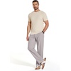 COOFANDY Men Cotton Linen Pants Casual Drawstring Summer Beach Dress Pant | Elastic Waist Drawstring, Lightweight, Soft, Breathable, Straight Leg, Buttoned Back Pockets, Summer Beach Vocation Trousers(Light Grey)