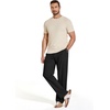 COOFANDY Men Cotton Linen Pants Casual Drawstring Summer Beach Dress Pant | Elastic Waist Drawstring, Lightweight, Soft, Breathable, Straight Leg, Buttoned Back Pockets, Summer Beach Vocation Trousers(Black)