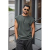 COOFANDY Men Workout Tank Tops Cotton Sleeveless T Shirts Gym Muscle Tee | Oversized Cut Off Shirt, Soft Comfortable Fabric, Basketball Sleeveless Tee Loose Fit for Summer Sport, Stylish Streetwear(Dark Army Green)
