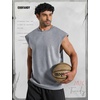 COOFANDY Men Workout Tank Tops Cotton Sleeveless T Shirts Gym Muscle Tee | Oversized Cut Off Shirt, Soft Comfortable Fabric, Basketball Sleeveless Tee Loose Fit for Summer Sport, Stylish Streetwear(Light Grey)