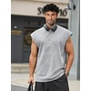 COOFANDY Men Workout Tank Tops Cotton Sleeveless T Shirts Gym Muscle Tee | Oversized Cut Off Shirt, Soft Comfortable Fabric, Basketball Sleeveless Tee Loose Fit for Summer Sport, Stylish Streetwear(Light Grey)