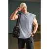 COOFANDY Men Workout Tank Tops Cotton Sleeveless T Shirts Gym Muscle Tee | Oversized Cut Off Shirt, Soft Comfortable Fabric, Basketball Sleeveless Tee Loose Fit for Summer Sport, Stylish Streetwear(Light Grey)