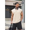 COOFANDY Men Workout Tank Tops Cotton Sleeveless T Shirts Gym Muscle Tee | Oversized Cut Off Shirt, Soft Comfortable Fabric, Basketball Sleeveless Tee Loose Fit for Summer Sport, Stylish Streetwear(Beige)