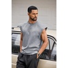 COOFANDY Men Workout Tank Tops Cotton Sleeveless T Shirts Gym Muscle Tee | Oversized Cut Off Shirt, Soft Comfortable Fabric, Basketball Sleeveless Tee Loose Fit for Summer Sport, Stylish Streetwear(Light Grey)