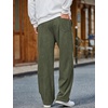 COOFANDY Mens Casual Corduroy Pants Baggy Sweatpants Loose Fit Wide Leg | Elastic Waist, Drawstring, Relaxed fit, Straight Leg, Deep Side Pockets, Midweight Corduroy Fabric, Fall Winter Fashion(Green)