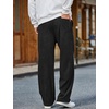 COOFANDY Mens Casual Corduroy Pants Baggy Sweatpants Loose Fit Wide Leg | Elastic Waist, Drawstring, Relaxed fit, Straight Leg, Deep Side Pockets, Midweight Corduroy Fabric, Fall Winter Fashion(Black)