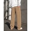 COOFANDY Mens Casual Corduroy Pants Baggy Sweatpants Loose Fit Wide Leg | Elastic Waist, Drawstring, Relaxed fit, Straight Leg, Deep Side Pockets, Midweight Corduroy Fabric, Fall Winter Fashion(Brown)