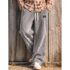 COOFANDY Mens Casual Corduroy Pants Baggy Sweatpants Loose Fit Wide Leg | Elastic Waist, Drawstring, Relaxed fit, Straight Leg, Deep Side Pockets, Midweight Corduroy Fabric, Fall Winter Fashion(Light Grey)
