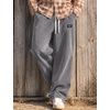 COOFANDY Mens Casual Corduroy Pants Baggy Sweatpants Loose Fit Wide Leg | Elastic Waist, Drawstring, Relaxed fit, Straight Leg, Deep Side Pockets, Midweight Corduroy Fabric, Fall Winter Fashion(Dark Grey)