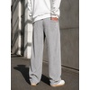 COOFANDY Mens Casual Corduroy Pants Baggy Sweatpants Loose Fit Wide Leg | Elastic Waist, Drawstring, Relaxed fit, Straight Leg, Deep Side Pockets, Midweight Corduroy Fabric, Fall Winter Fashion(Light Grey)