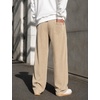 COOFANDY Mens Casual Corduroy Pants Baggy Sweatpants Loose Fit Wide Leg | Elastic Waist, Drawstring, Relaxed fit, Straight Leg, Deep Side Pockets, Midweight Corduroy Fabric, Fall Winter Fashion(Khaki)