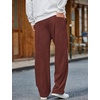 COOFANDY Mens Casual Corduroy Pants Baggy Sweatpants Loose Fit Wide Leg | Elastic Waist, Drawstring, Relaxed fit, Straight Leg, Deep Side Pockets, Midweight Corduroy Fabric, Fall Winter Fashion(Reddish Brown)