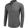 COOFANDY Men’s Cotton Linen Henley T-Shirts Long Sleeve Casual Beach Shirts | Mens Linen Shirt,Regular Relaxed Fit,Lightweight,Breathable,and Moisture-wicking for Beach,Vacation or Everyday Summer Wear(Black Striped)