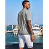 COOFANDY Men’s Knit Shirts Short Sleeve Button Down Polo Shirt Summer Beach | Fashion Knitted Casual Shirt, Breathable Hollow Out, Lightweight, Vacation Season Staple(Light Grey)