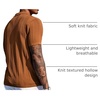 COOFANDY Men’s Knit Shirts Short Sleeve Button Down Polo Shirt Summer Beach | Fashion Knitted Casual Shirt, Breathable Hollow Out, Lightweight, Vacation Season Staple(Light Brown)