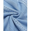 COOFANDY Men’s Knit Shirts Short Sleeve Button Down Polo Shirt Summer Beach | Fashion Knitted Casual Shirt, Breathable Hollow Out, Lightweight, Vacation Season Staple(Classic Light Blue & White)