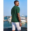 COOFANDY Men’s Knit Shirts Short Sleeve Button Down Polo Shirt Summer Beach | Fashion Knitted Casual Shirt, Breathable Hollow Out, Lightweight, Vacation Season Staple(Green)
