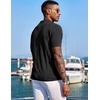 COOFANDY Men’s Knit Shirts Short Sleeve Button Down Polo Shirt Summer Beach | Fashion Knitted Casual Shirt, Breathable Hollow Out, Lightweight, Vacation Season Staple(Black)