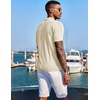 COOFANDY Men’s Knit Shirts Short Sleeve Button Down Polo Shirt Summer Beach | Fashion Knitted Casual Shirt, Breathable Hollow Out, Lightweight, Vacation Season Staple(Cream)
