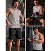 COOFANDY Men’s Workout Tank Top Quick Dry Muscle Sleeveless Gym Shirts | UPF 50+ Sun Protection, Moisture Wicking Fabric, Breathable and Stretchy, Great for Running, Fitness, Summer Beach & Swim(Light Grey)