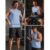 COOFANDY Men’s Workout Tank Top Quick Dry Muscle Sleeveless Gym Shirts | UPF 50+ Sun Protection, Moisture Wicking Fabric, Breathable and Stretchy, Great for Running, Fitness, Summer Beach & Swim(Light Blue)