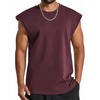 COOFANDY Men Workout Tank Tops Cotton Sleeveless T Shirts Gym Muscle Tee | Oversized Cut Off Shirt, Soft Comfortable Fabric, Basketball Sleeveless Tee Loose Fit for Summer Sport, Stylish Streetwear(Dark Red)