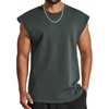 COOFANDY Men Workout Tank Tops Cotton Sleeveless T Shirts Gym Muscle Tee | Oversized Cut Off Shirt, Soft Comfortable Fabric, Basketball Sleeveless Tee Loose Fit for Summer Sport, Stylish Streetwear(Dark Army Green)