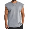 COOFANDY Men Workout Tank Tops Cotton Sleeveless T Shirts Gym Muscle Tee | Oversized Cut Off Shirt, Soft Comfortable Fabric, Basketball Sleeveless Tee Loose Fit for Summer Sport, Stylish Streetwear(Light Grey)