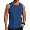 COOFANDY Men’s Workout Tank Top Quick Dry Muscle Sleeveless Gym Shirts | UPF 50+ Sun Protection, Moisture Wicking Fabric, Breathable and Stretchy, Great for Running, Fitness, Summer Beach & Swim(Dark Blue)