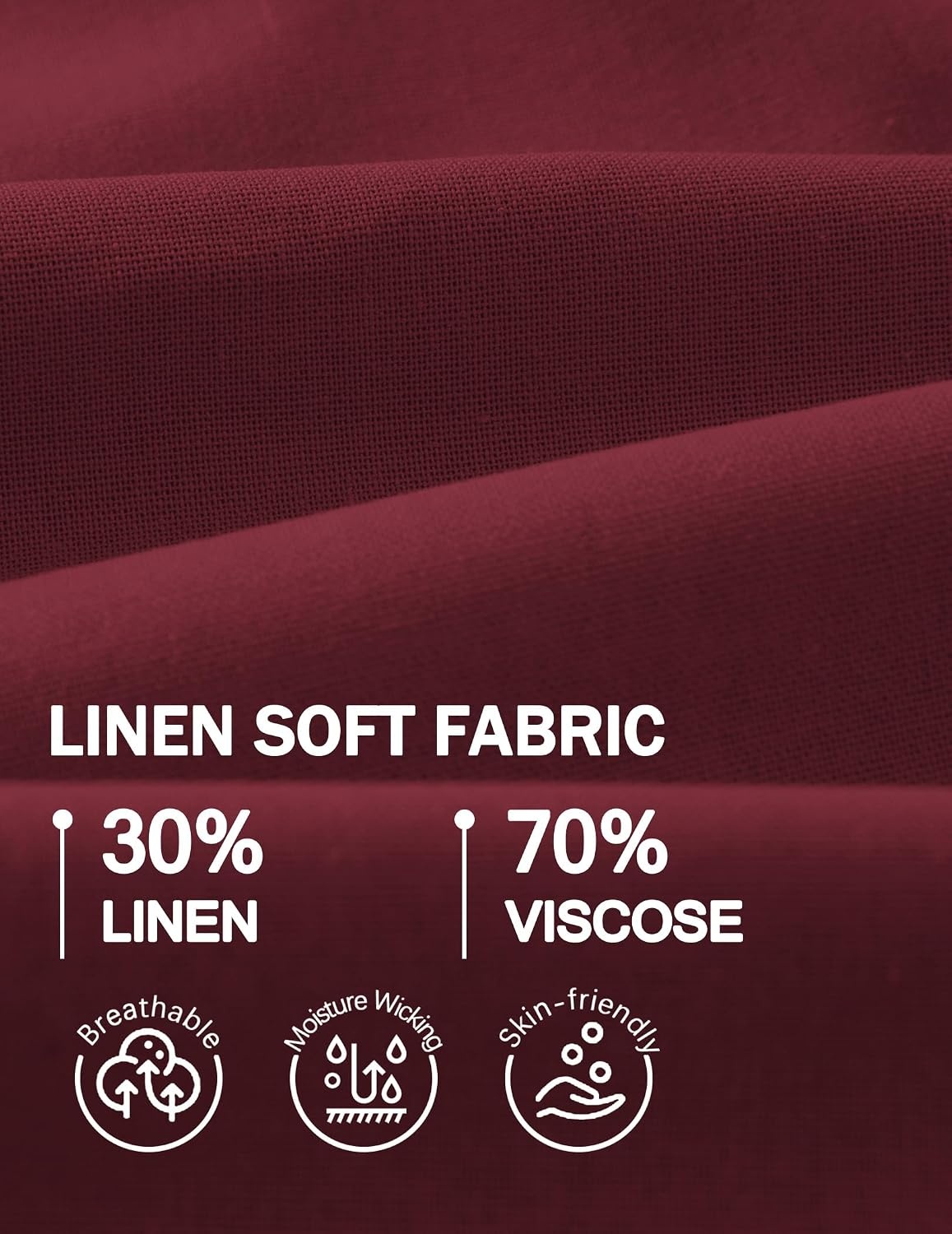image:imageCOOFANDY Men Linen Beach Shorts Casual Drawstring Summer Vacation Shorts Elastic Waist Lightweight Stretch Short 9 Inch Inseam Slim Fit Holiday Vacation Shorts Flat Front Short Hawaiian StyleWine Red