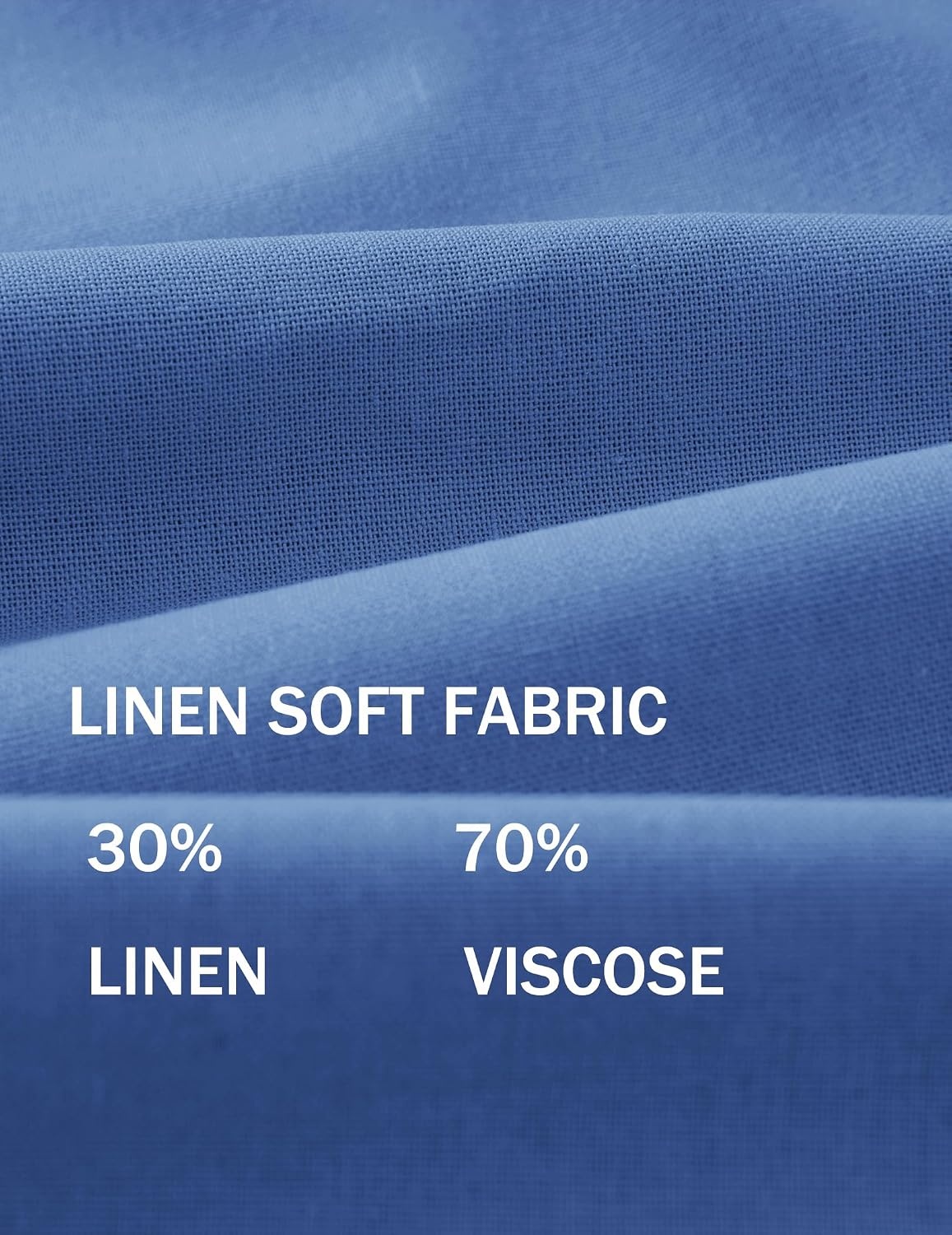 image:imageCOOFANDY Men Linen Beach Shorts Casual Drawstring Summer Vacation Shorts Elastic Waist Lightweight Stretch Short 9 Inch Inseam Slim Fit Holiday Vacation Shorts Flat Front Short Hawaiian StyleBlue