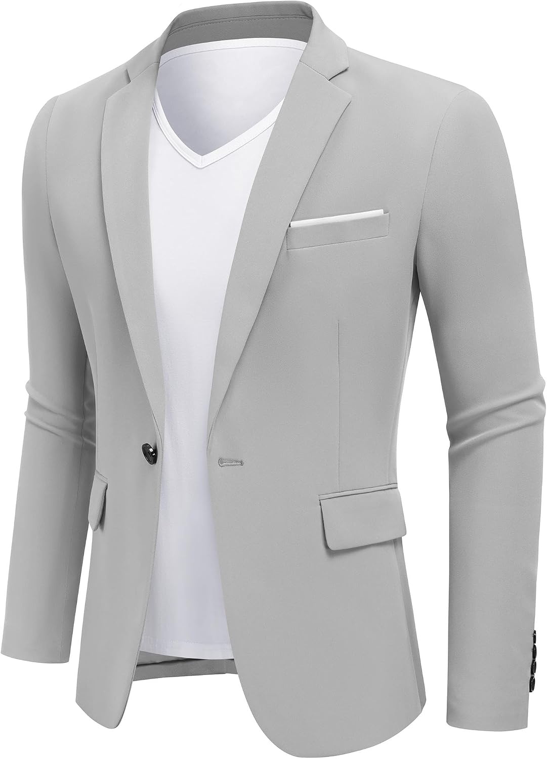 image:imageCOOFANDY Mens Blazer Casual Sport Coats and Blazers Lightweight One Button Suit JacketLight Gray