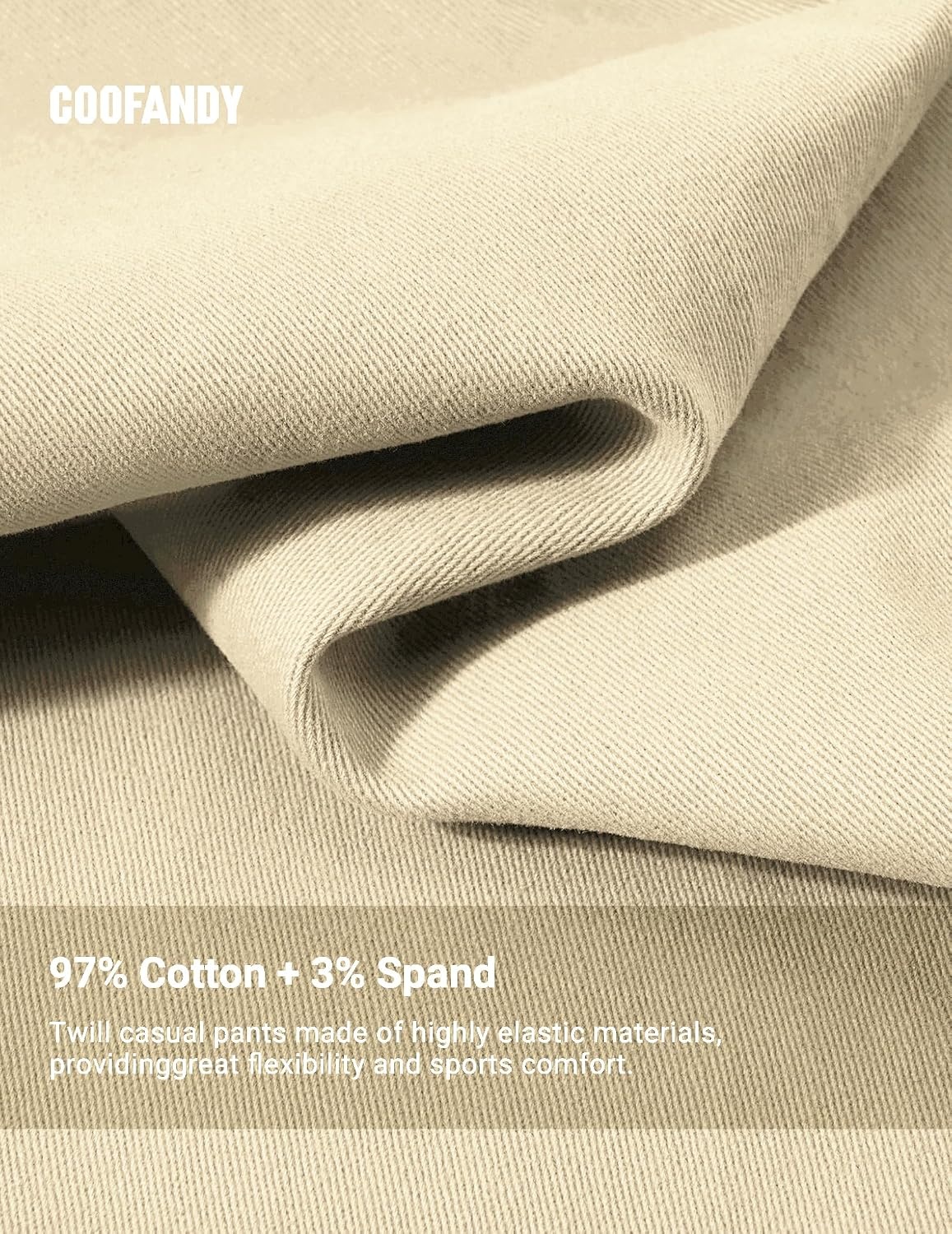 image:imageCOOFANDY Mens Casual Shorts Cotton Drawstring 9 inch Chino Shorts Stretch Elastic Waist Summer Beach Golf ShortsBeige