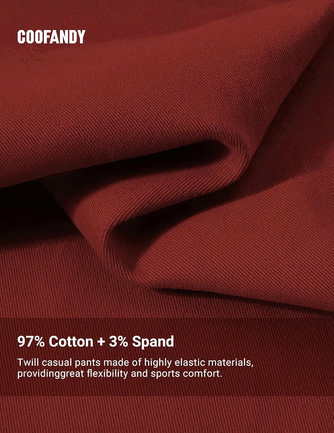 image:imageCOOFANDY Mens Casual Shorts Cotton Drawstring 9 inch Chino Shorts Stretch Elastic Waist Summer Beach Golf ShortsRed