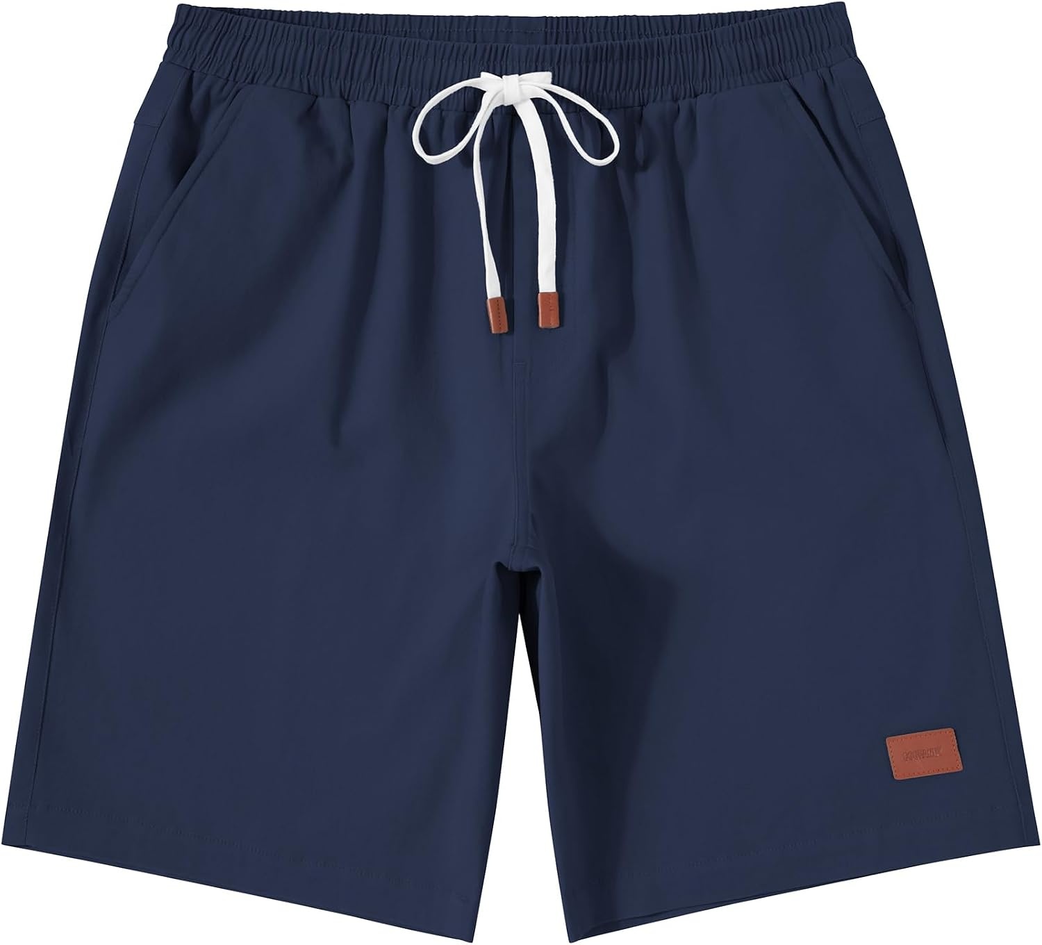 image:imageCOOFANDY Mens Cotton Chino Shorts 9 Inch Casual Shorts Summer Beach Shorts Stretch Twill ComfortElastic Waist with LeatherTipped Drawstring4 PocketsRelaxed FitEasy Movement for Active DaysNavy Blue