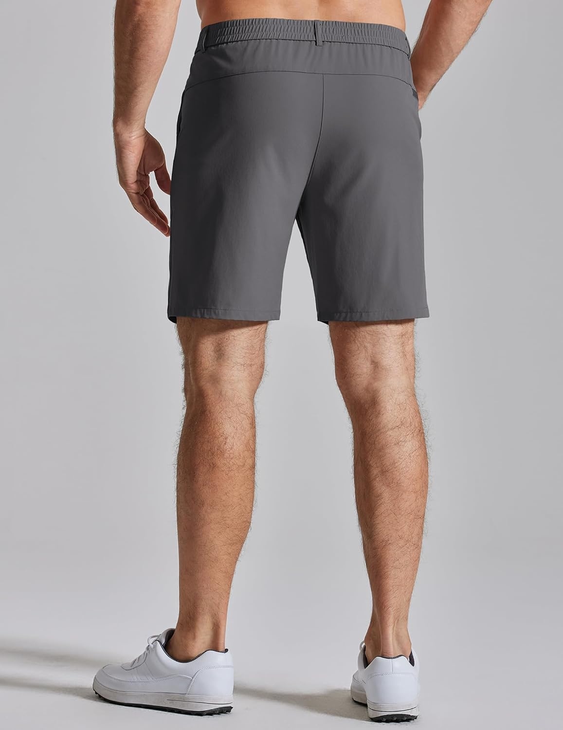 image:imageCOOFANDY Mens Golf Shorts 7 Lightweight Elastic Waistband Casual Shorts Stretch Shorts for Men Zipper Pockets Quick Dry Durable and AntiPilling Summer Beach ShortsDark Grey