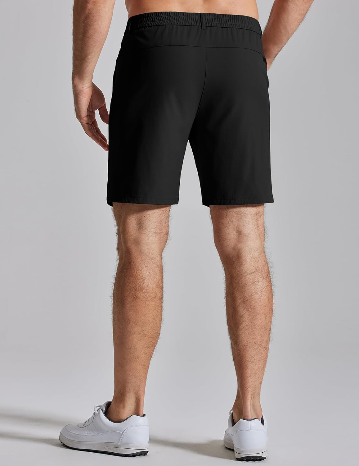 image:imageCOOFANDY Mens Golf Shorts 7 Lightweight Elastic Waistband Casual Shorts Stretch Shorts for Men Zipper Pockets Quick Dry Durable and AntiPilling Summer Beach ShortsBlack