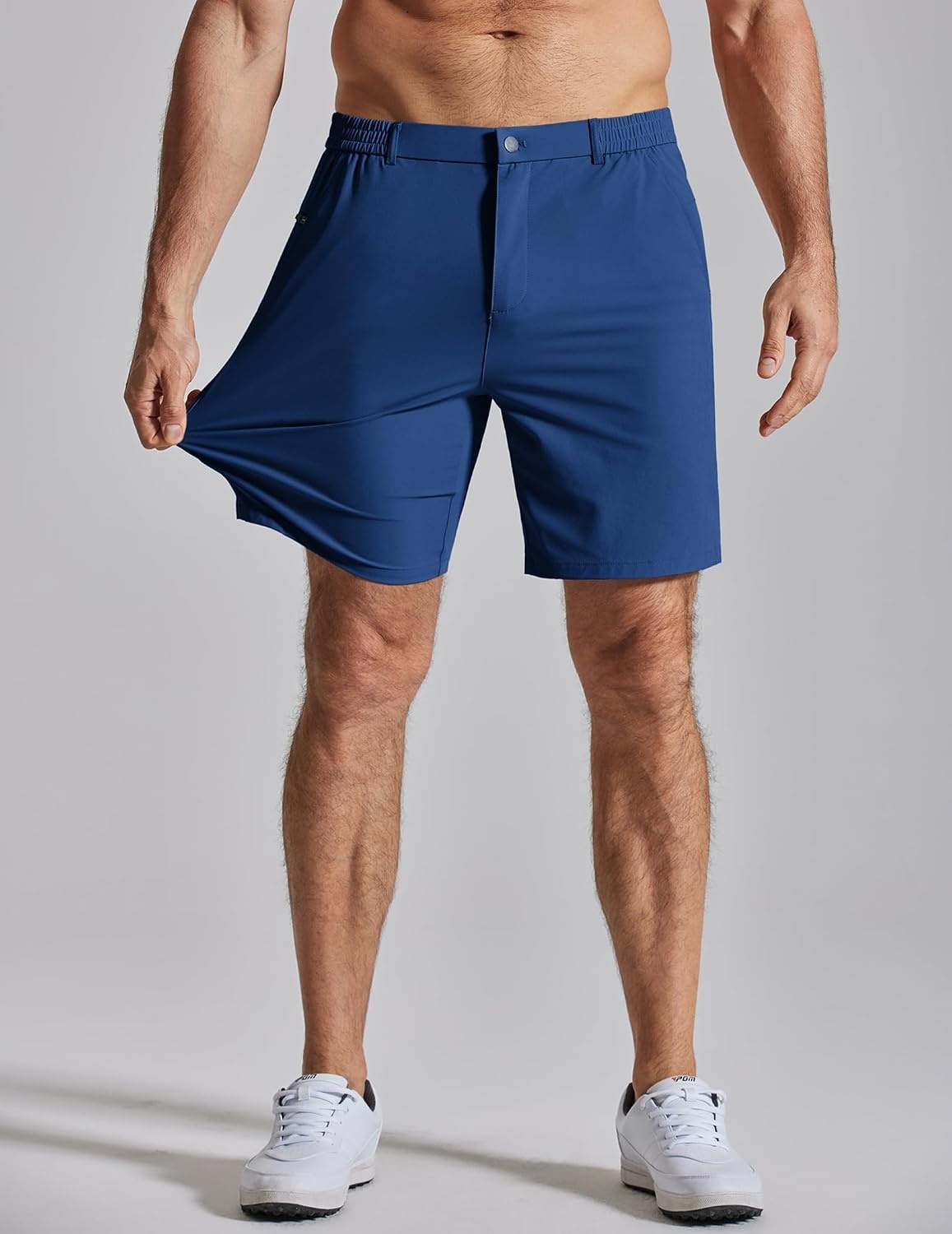 image:imageCOOFANDY Mens Golf Shorts 7 Lightweight Elastic Waistband Casual Shorts Stretch Shorts for Men Zipper Pockets Quick Dry Durable and AntiPilling Summer Beach ShortsNavy