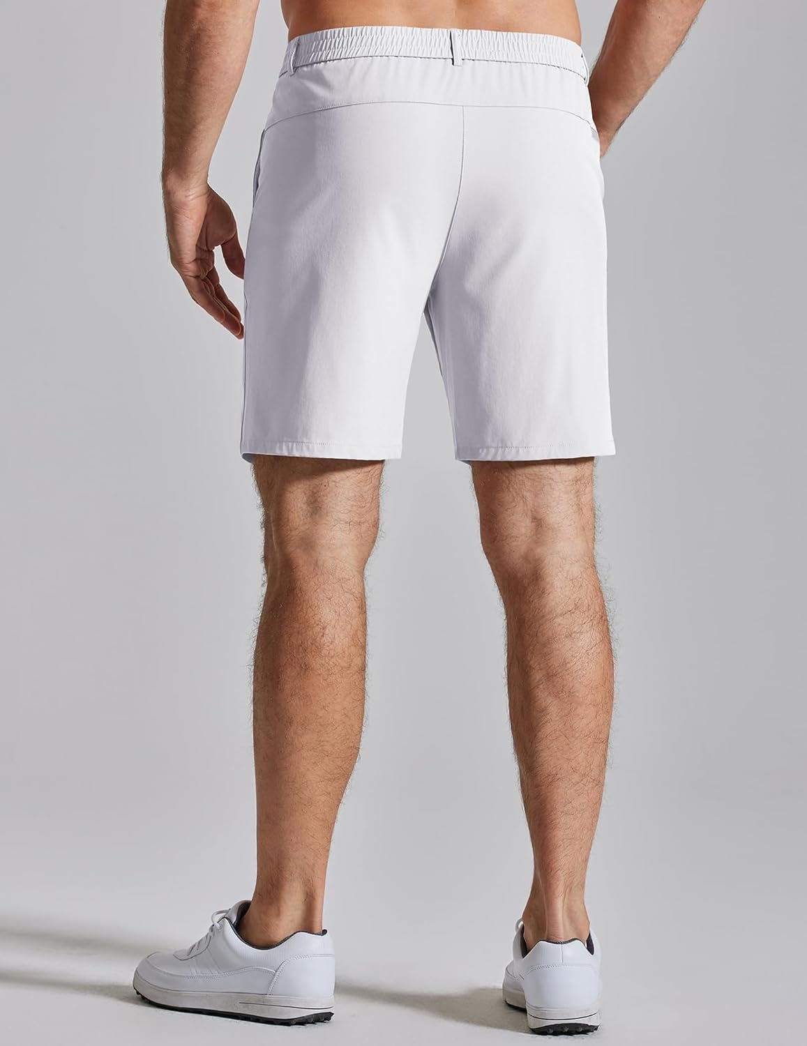 image:imageCOOFANDY Mens Golf Shorts 7 Lightweight Elastic Waistband Casual Shorts Stretch Shorts for Men Zipper Pockets Quick Dry Durable and AntiPilling Summer Beach ShortsWhite