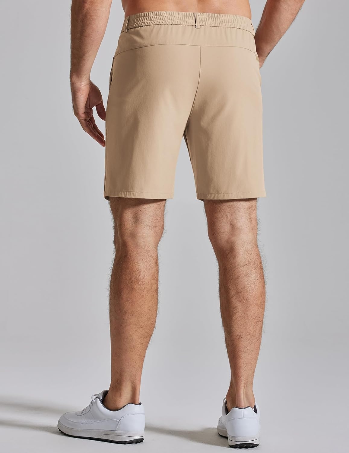 image:imageCOOFANDY Mens Golf Shorts 7 Lightweight Elastic Waistband Casual Shorts Stretch Shorts for Men Zipper Pockets Quick Dry Durable and AntiPilling Summer Beach ShortsKhaki