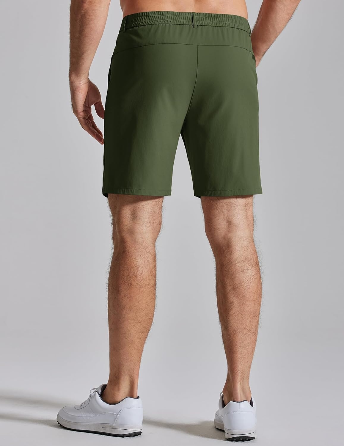 image:imageCOOFANDY Mens Golf Shorts 7 Lightweight Elastic Waistband Casual Shorts Stretch Shorts for Men Zipper Pockets Quick Dry Durable and AntiPilling Summer Beach ShortsArmy Green
