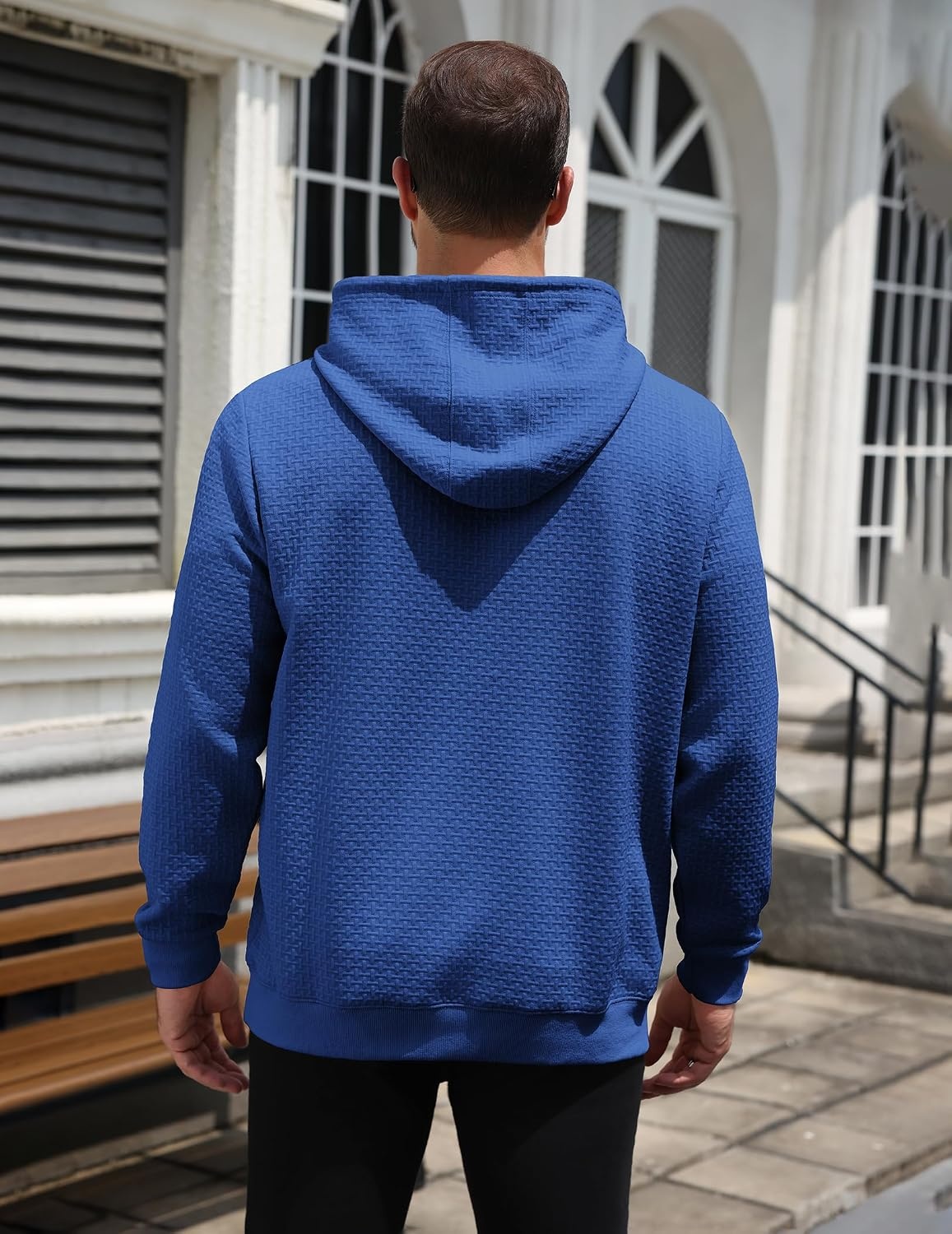 image:imageCOOFANDY Mens Hoodie Pullover Casual Hooded Sweatshirt Kangaroo Pocket Mens Hoodie Lightweight Pullover with Kangaroo Pocket Soft Knit Fabric Ideal for Casual Daily Wear Weekend TravelRoyal Blue