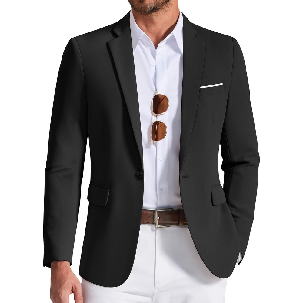 image:imageCOOFANDY Mens Blazer Casual Sport Coats and Blazers Lightweight One Button Suit JacketBlack