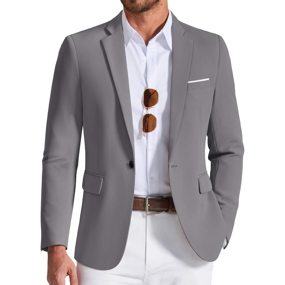 image:imageCOOFANDY Mens Blazer Casual Sport Coats and Blazers Lightweight One Button Suit JacketGray