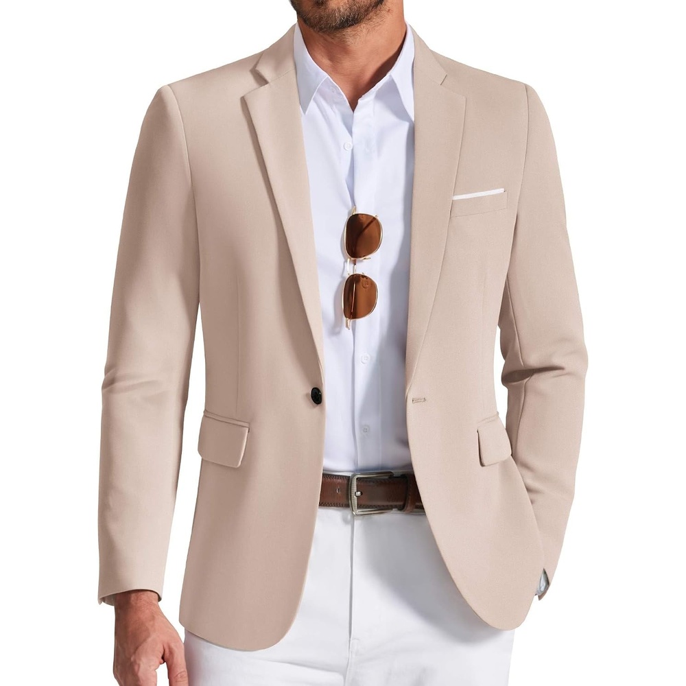 image:imageCOOFANDY Mens Blazer Casual Sport Coats and Blazers Lightweight One Button Suit JacketKhaki