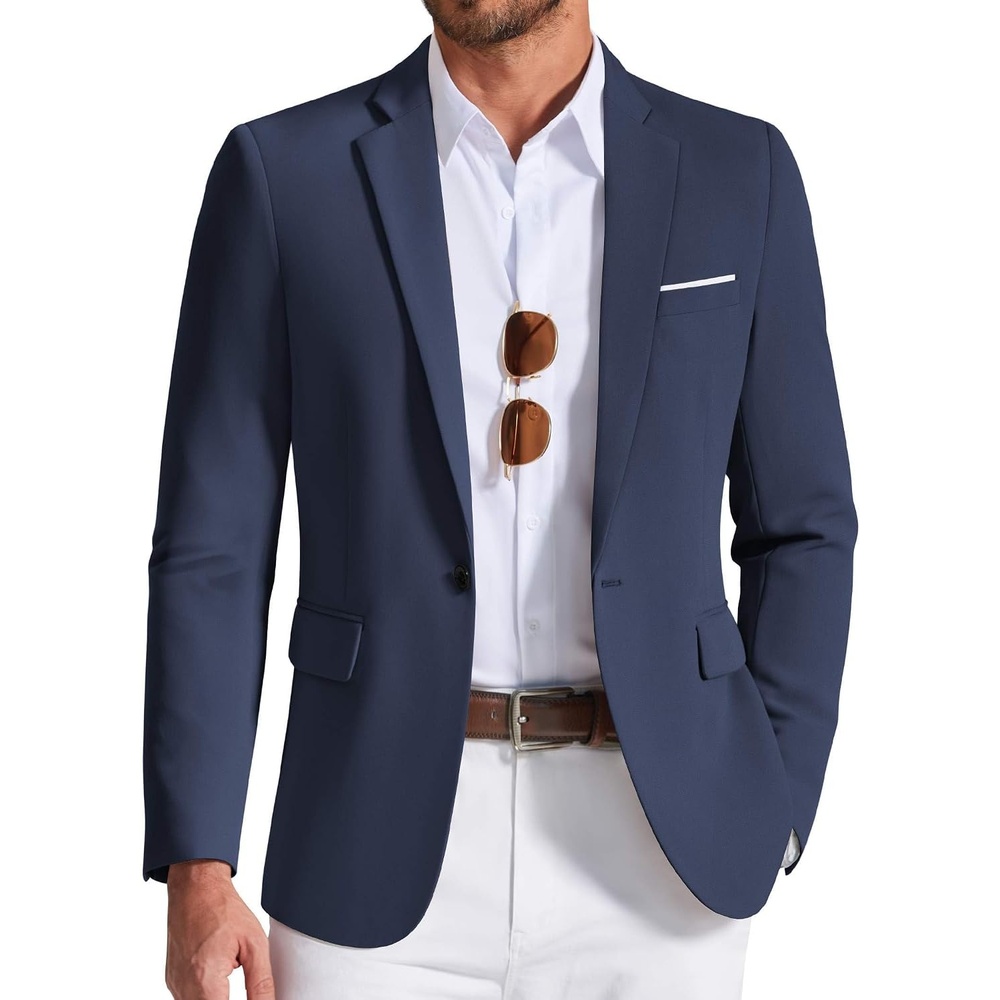 image:imageCOOFANDY Mens Blazer Casual Sport Coats and Blazers Lightweight One Button Suit JacketNavy Blue