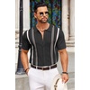 COOFANDY Knit Shirts for Men Casual Short Sleeve Button Down Shirts Summer Beach Stretch Fit Collared Shirts(Black)