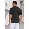 COOFANDY Knit Shirts for Men Casual Short Sleeve Button Down Shirts Summer Beach Stretch Fit Collared Shirts(Black)